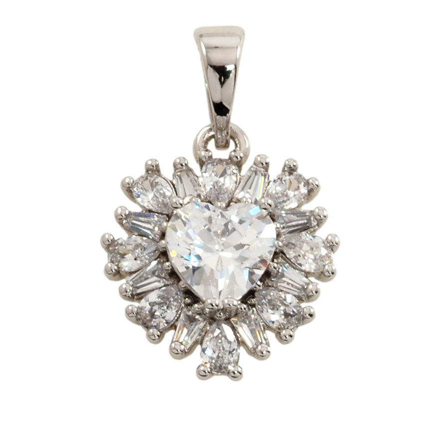 Кулон Xuping Родий Кристальное сердце для цепочки до 5мм фото №1 Кулон Xuping Родий Кристальное сердце для цепочки до 5мм фото №1