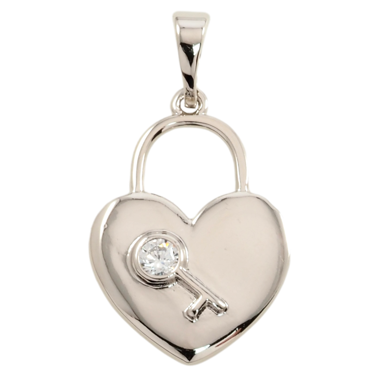 Кулон Xuping Родій Сердечко-замочок для ланцюжка до 5мм фото №1