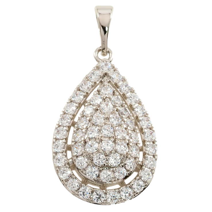 Кулон Xuping Родий Капелька с инкрустацией цирконием для цепочки до 5мм фото №14