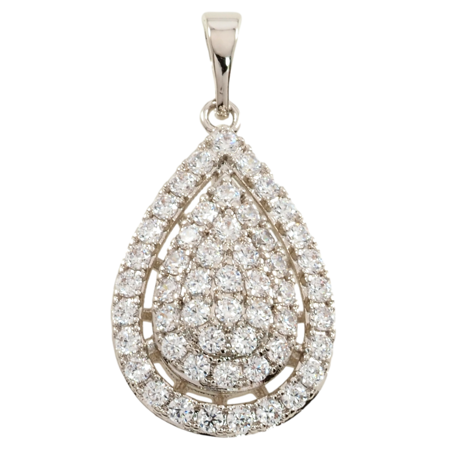 Кулон Xuping Родий Капелька с инкрустацией цирконием для цепочки до 5мм фото №1