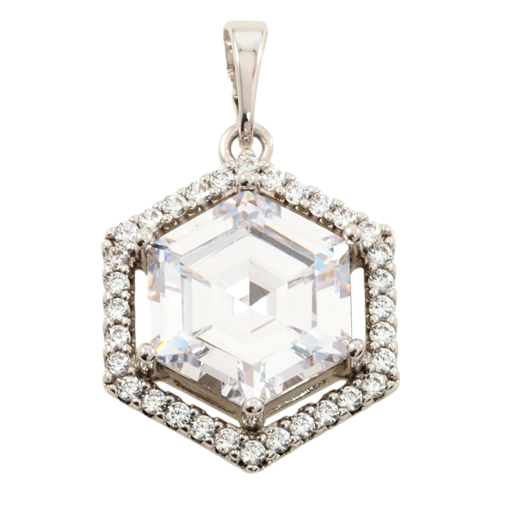 Кулон Xuping Родий Фианит в обрамлении циркония для цепочки до 6мм фото №2