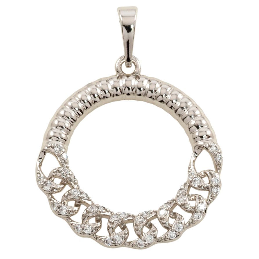 Кулон Xuping Родий Колечко с узором цепочка для цепочки до 6мм фото №1