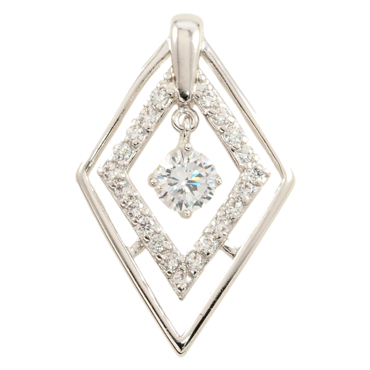Кулон Xuping Родий Ромб с цирконием для цепочки до 3мм фото №22