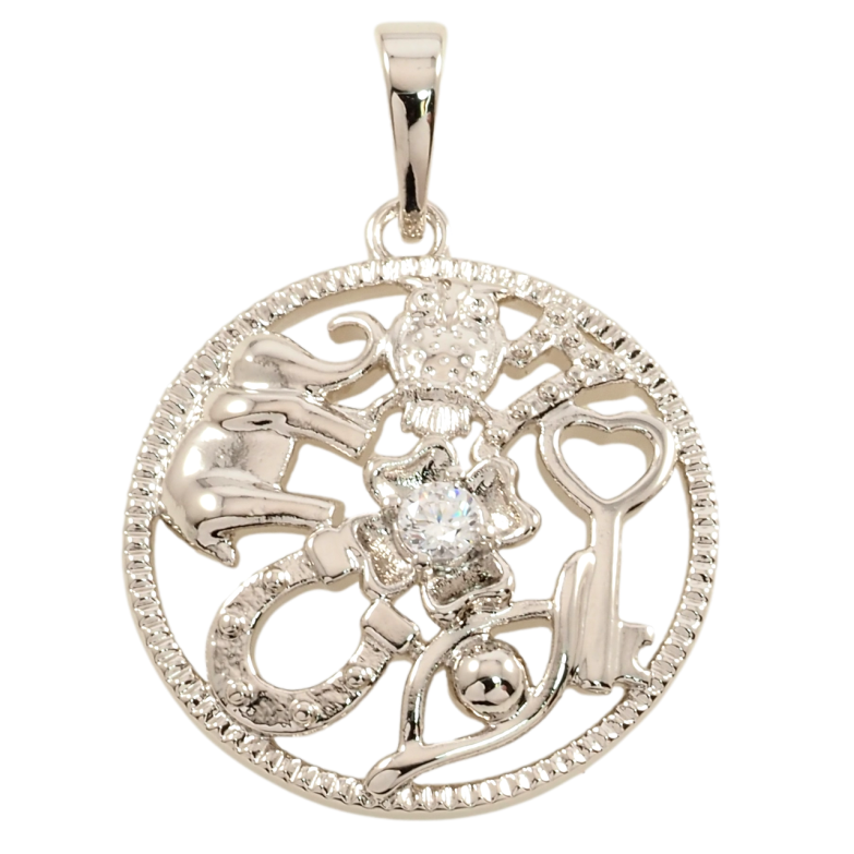 Кулон Xuping Родий Декоративный узор с цирконием для цепочки до 6мм фото №1 Кулон Xuping Родий Декоративный узор с цирконием для цепочки до 6мм фото №1