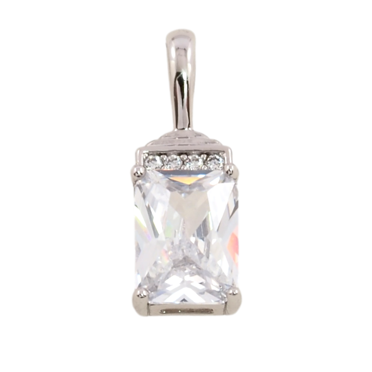 Кулон Xuping Родій Фіаніт для ланцюжка до 3мм фото №4 Кулон Xuping Родій Фіаніт для ланцюжка до 3мм фото №4