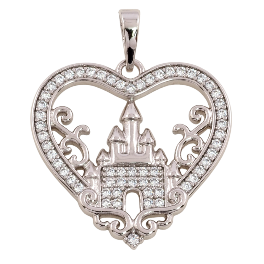 Кулон Xuping Родий Сердечко с замком для цепочки до 6мм фото №1 Кулон Xuping Родий Сердечко с замком для цепочки до 6мм фото №1