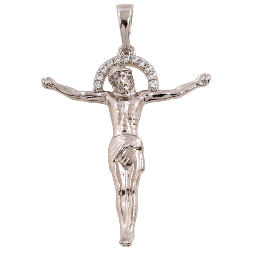 Кулон Xuping Родий Распятие для цепочки до 6мм фото №1 Кулон Xuping Родий Распятие для цепочки до 6мм фото №1