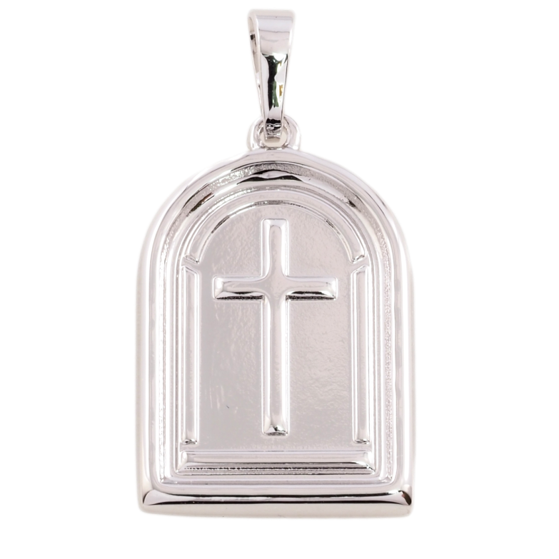 Кулон Xuping Родий Ладанка с Крестом для цепочки до 7мм фото №1