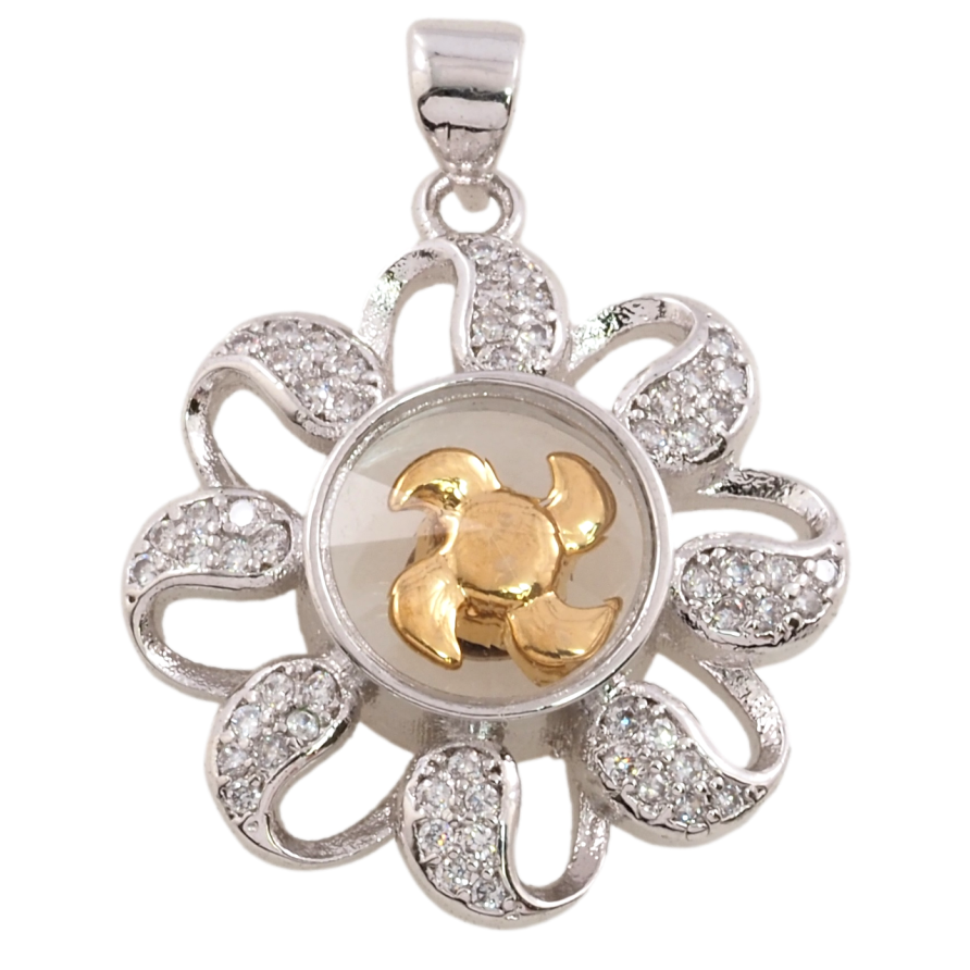 Кулон Xuping Позолота 14К + Родій Квіточка з пропелером для ланцюжка до 3мм фото №1