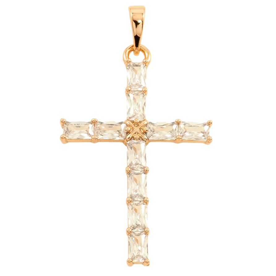 Кулон Xuping Позолота 18K Крест с цирконием для цепочки до 6мм фото №1