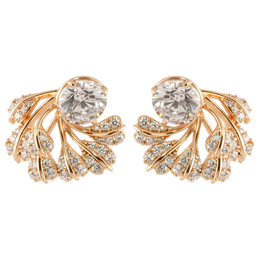 Серьги Xuping Позолота 18K пусеты Декоративный узор с цирконием фото №1
