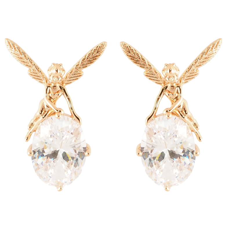 Серьги Xuping Позолота 18K пусеты Фея на кристалле фото №1 Серьги Xuping Позолота 18K пусеты Фея на кристалле фото №1