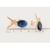 Серьги Xuping Позолота 18K пусеты Фея на синем кристалле фото №2 Серьги Xuping Позолота 18K пусеты Фея на синем кристалле фото №2