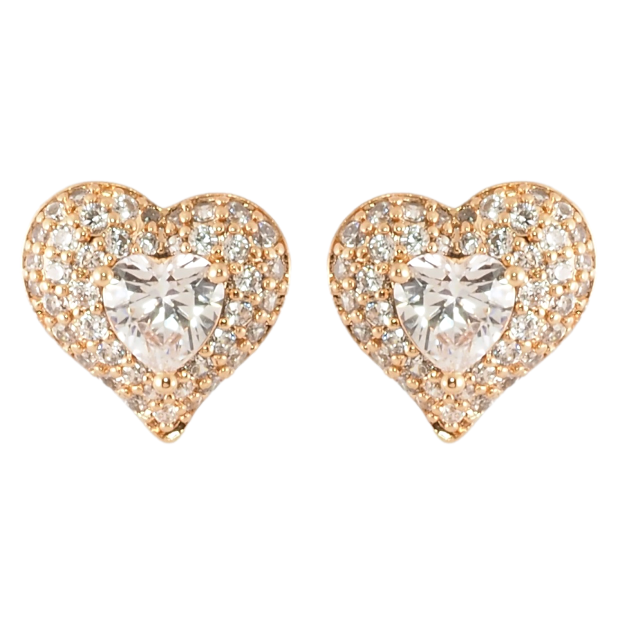 Серьги Xuping Позолота 18K пусеты Сердечки с инкрустацией цирконием фото №1 Серьги Xuping Позолота 18K пусеты Сердечки с инкрустацией цирконием фото №1