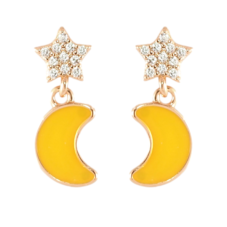 Серьги Xuping Позолота 18K пусеты Звезда с полумесяцем фото №1