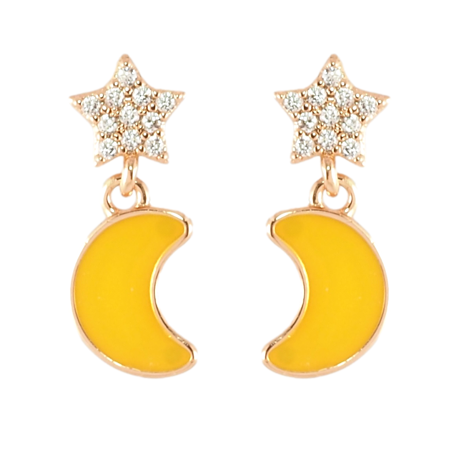 Серьги Xuping Позолота 18K пусеты Звезда с полумесяцем фото №1 Серьги Xuping Позолота 18K пусеты Звезда с полумесяцем фото №1