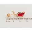 Серьги Xuping Позолота 18K пусеты Подвески с красными фианитами фото №2