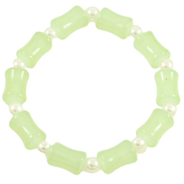 Браслет на резинке стекло Декоративные салатовые и жемчужные бусины, ø 6-8мм свободный размер фото №2 Браслет на резинке стекло Декоративные салатовые и жемчужные бусины, ø 6-8мм свободный размер фото №2
