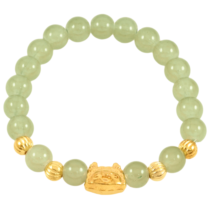 Браслет на гумці скло «Зелені намистини з вставками, ø 8мм» вільний розмір фото №23