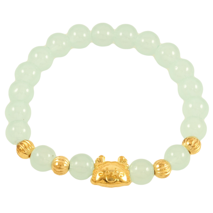 Браслет на гумці скло «М'ятні намистини з вставками, ø 8мм» вільний розмір фото №15