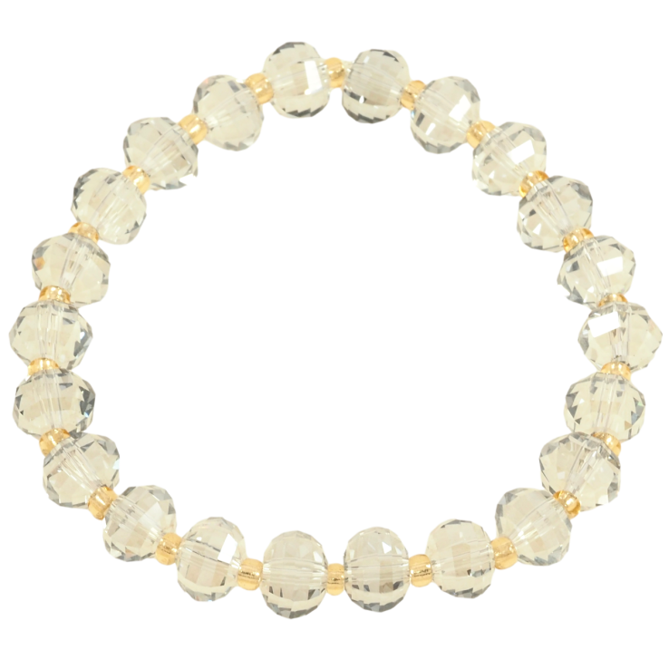 Браслет на гумці скло «Сірі скляні намистини, ø 7мм» вільний розмір фото №16