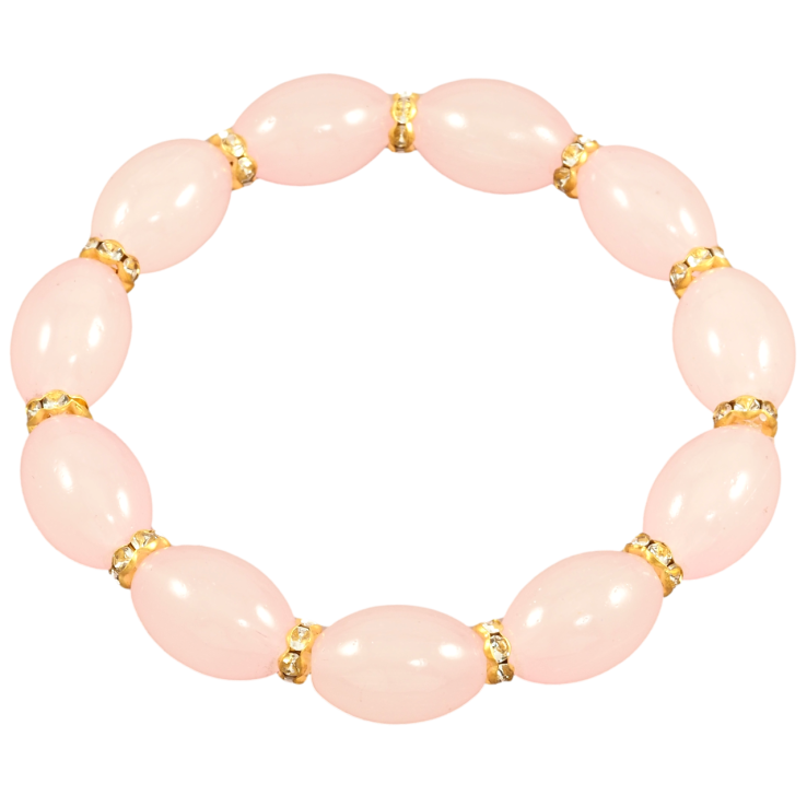 Браслет на гумці скло «Рожеві намистини, ø 6-10мм» вільний розмір фото №23