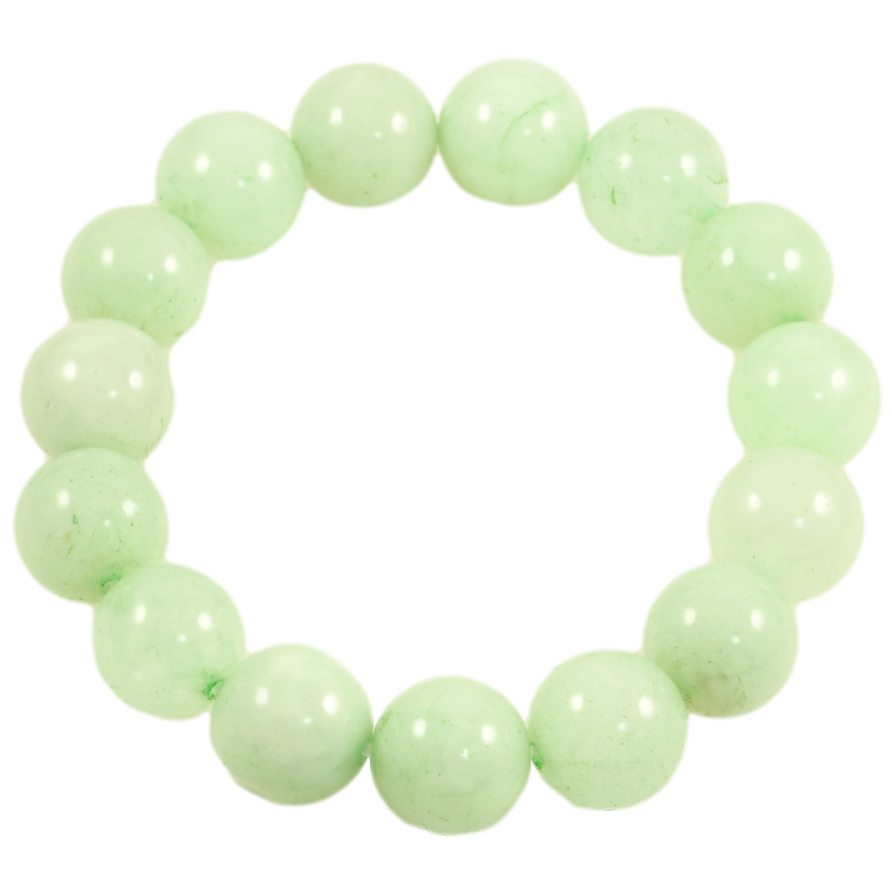 Браслет на резинке стекло Мятные стеклянные бусины, ø 13мм свободный размер фото №1