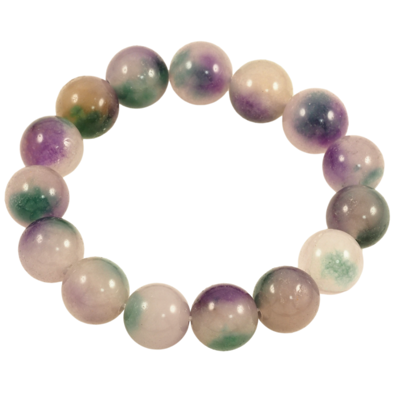 Браслет на резинке стекло Разноцветные стеклянные бусины, ø 13мм свободный размер фото №1