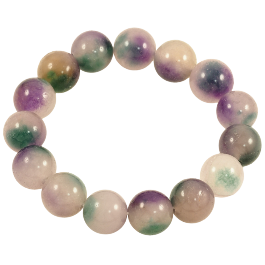 Браслет на резинке стекло Разноцветные стеклянные бусины, ø 13мм свободный размер фото №1