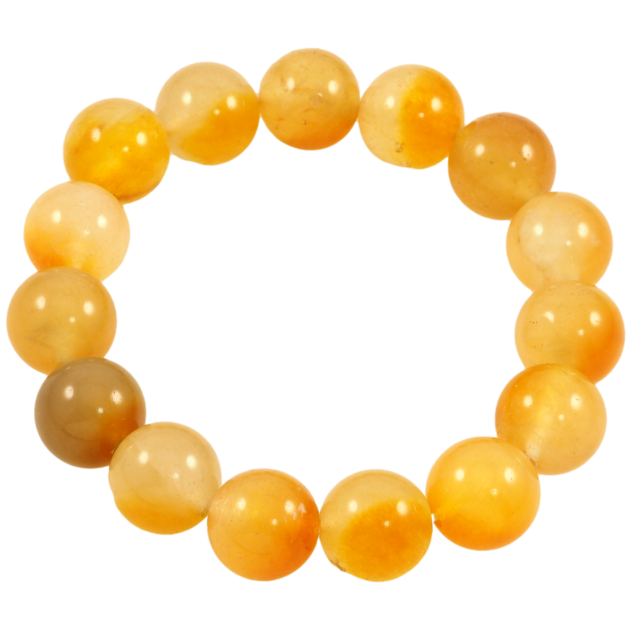 Браслет на гумці скло «Жовті скляні намистини, ø 13мм» вільний розмір фото №1 Браслет на гумці скло «Жовті скляні намистини, ø 13мм» вільний розмір фото №1