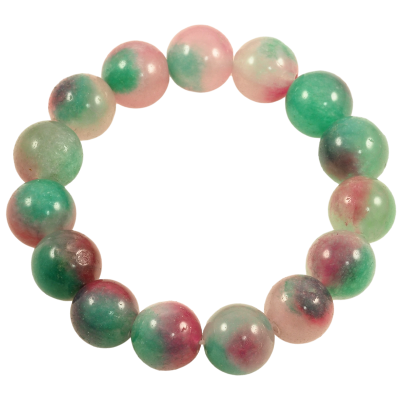 Браслет на резинке стекло Разноцветные стеклянные бусины, ø 13мм свободный размер фото №1