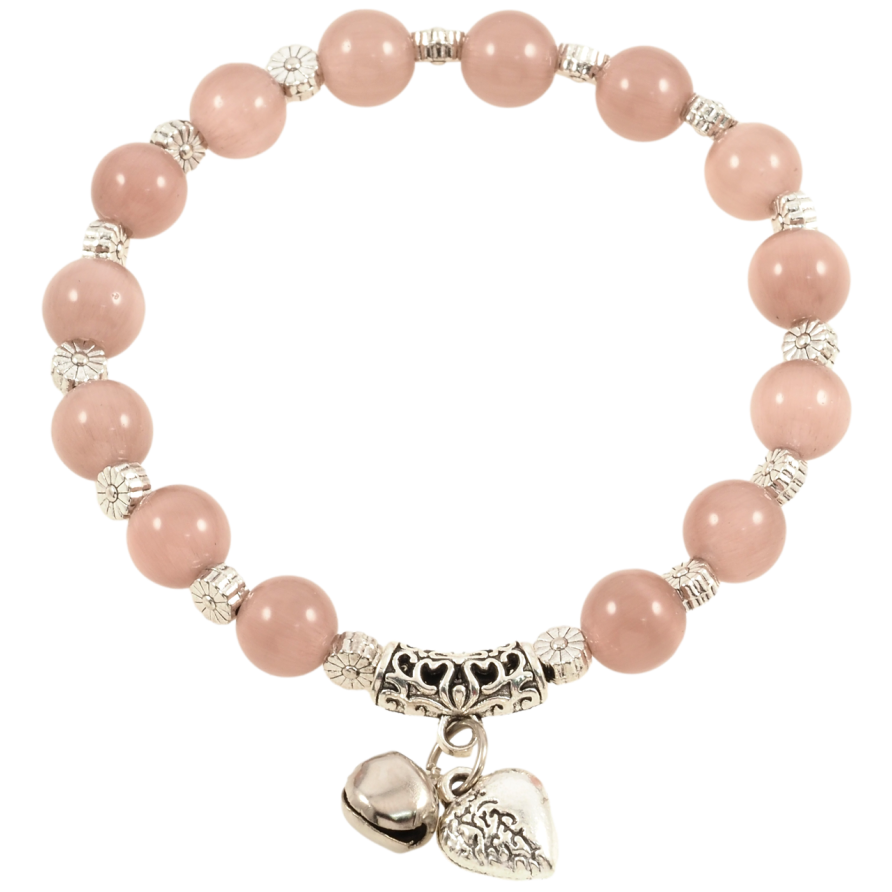 Браслет на гумці скло «Бежеві намистини «Котяче око» з підвіскою, ø 8мм» вільний розмір фото №1 Браслет на гумці скло «Бежеві намистини «Котяче око» з підвіскою, ø 8мм» вільний розмір фото №1