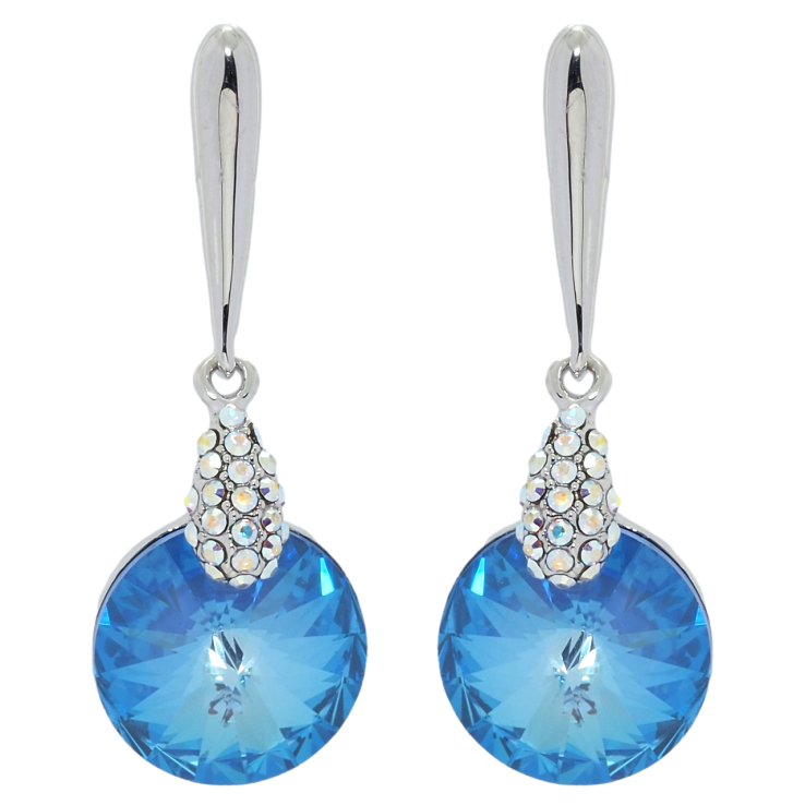 Сережки Xuping колір Родій з кристалами Swarovski пусети Підвіски з кристалом Ocean Delite фото №15 Сережки Xuping колір Родій з кристалами Swarovski пусети Підвіски з кристалом Ocean Delite фото №15