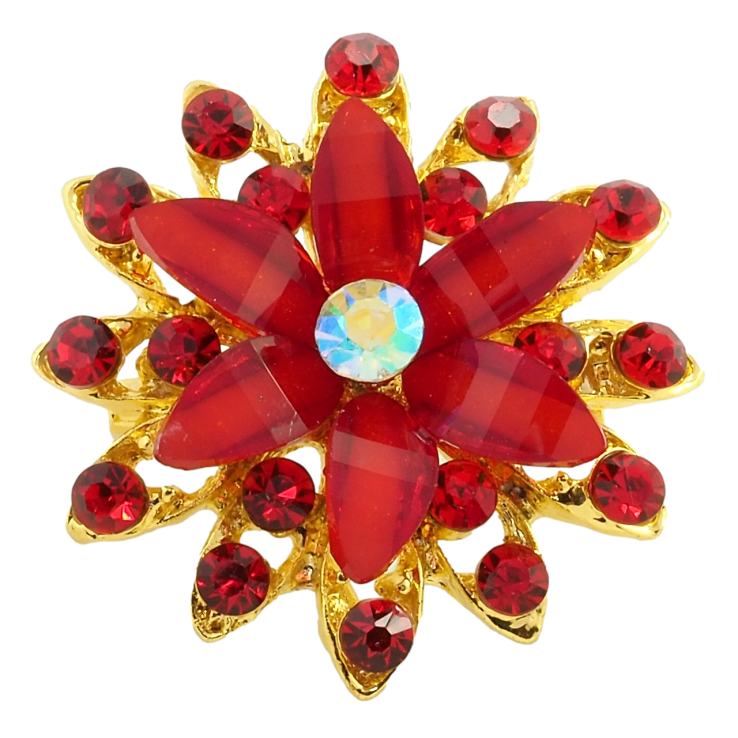 Брошь Цветок с красными стразами фото №23 Брошь Цветок с красными стразами фото №23