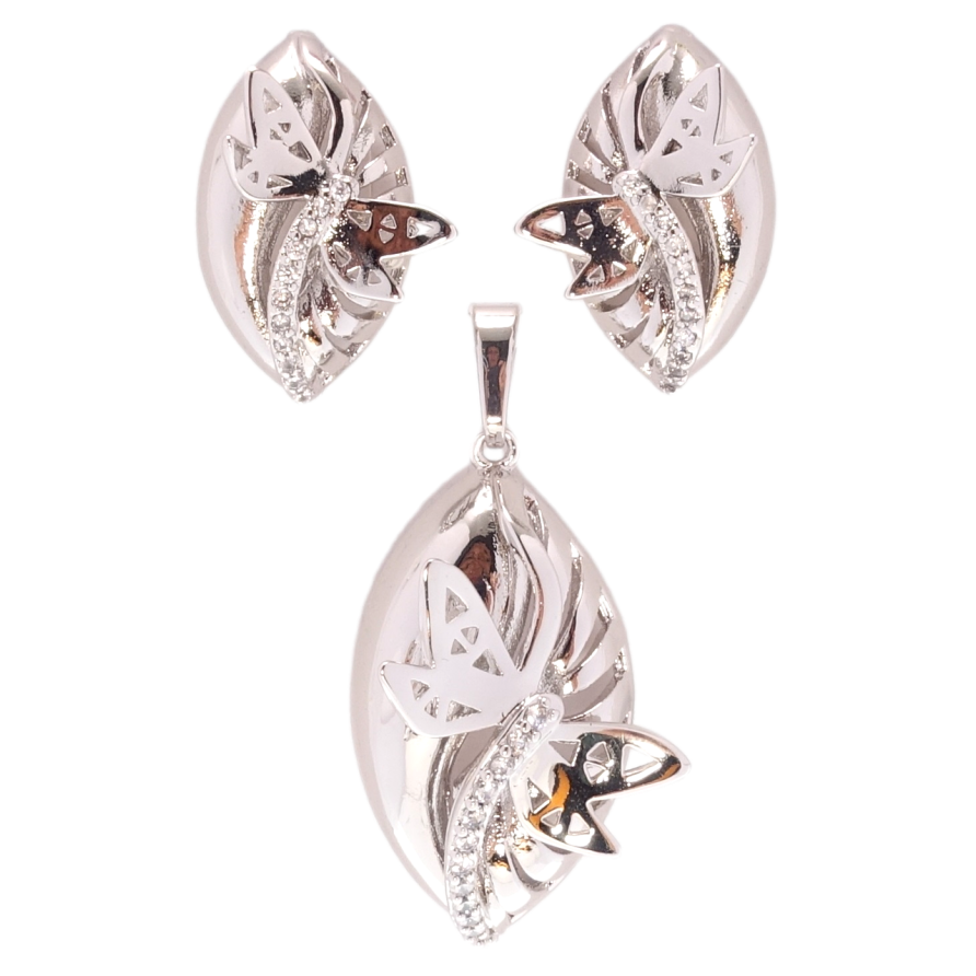 Набор Xuping Родий Серьги Кулон Бабочки фото №1