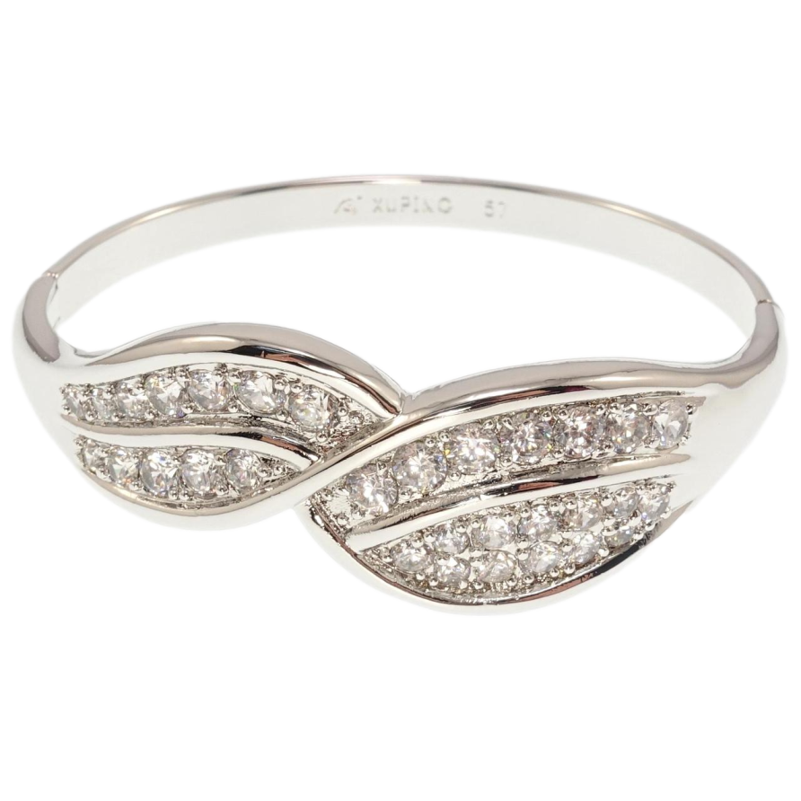 Браслет Xuping Родій Листики з цирконієм ø 5,7см фото №1