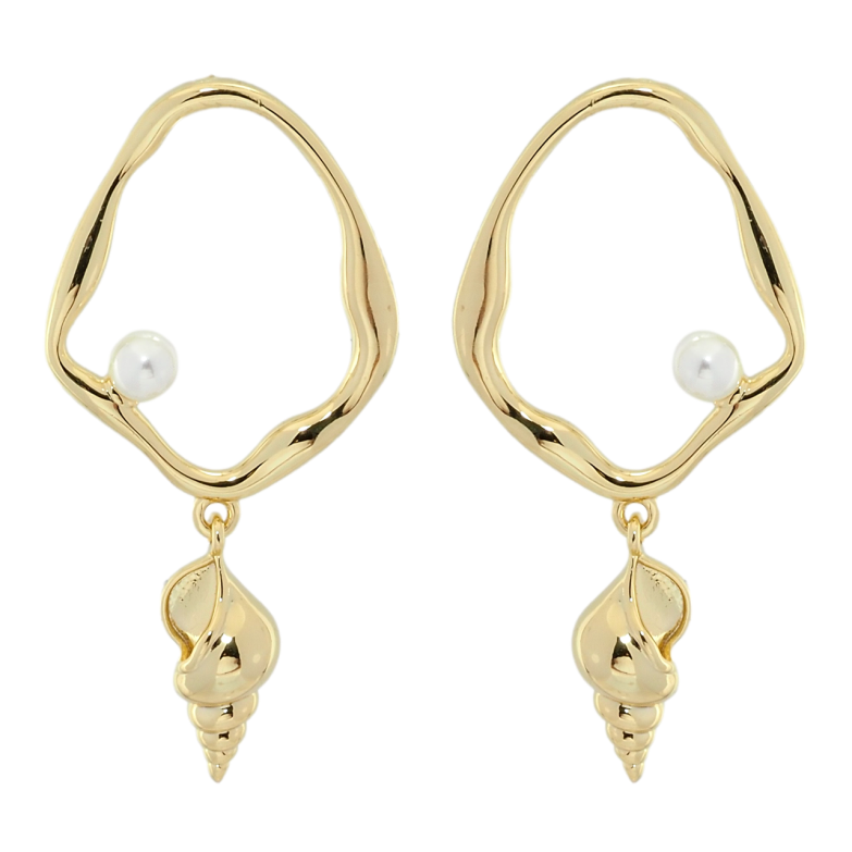 Серьги Xuping QQMM Позолота 14K пусеты Декоративные подвески с ракушками фото №1 Серьги Xuping QQMM Позолота 14K пусеты Декоративные подвески с ракушками фото №1