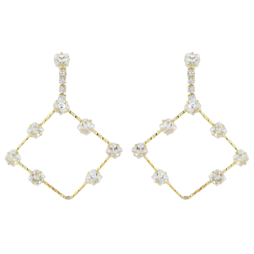 Серьги Xuping QQMM Позолота 14K пусеты Ромбовые подвески с цирконием фото №1 Серьги Xuping QQMM Позолота 14K пусеты Ромбовые подвески с цирконием фото №1