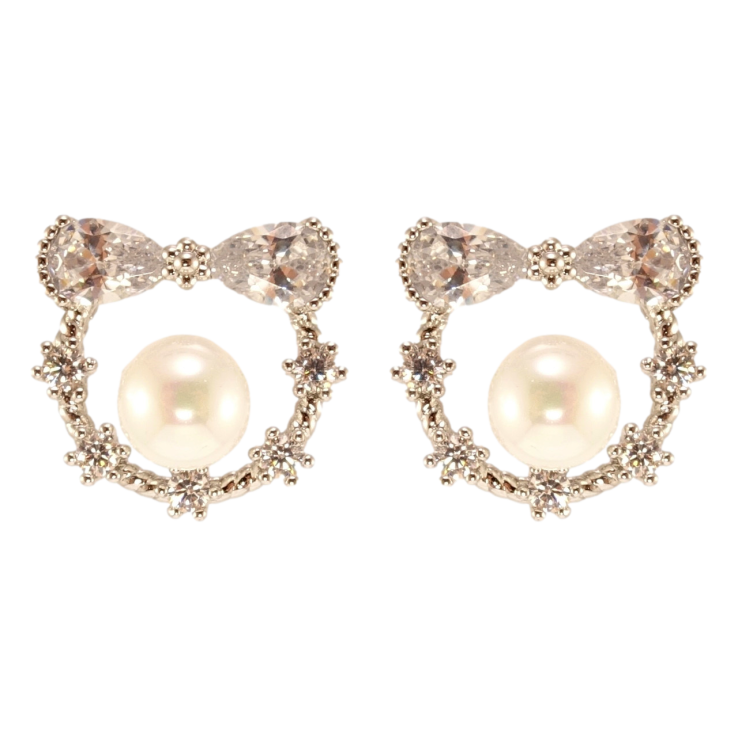 Серьги Xuping Родий пусеты Веночек с жемчужиной и кристальным бантиком фото №11 Серьги Xuping Родий пусеты Веночек с жемчужиной и кристальным бантиком фото №11