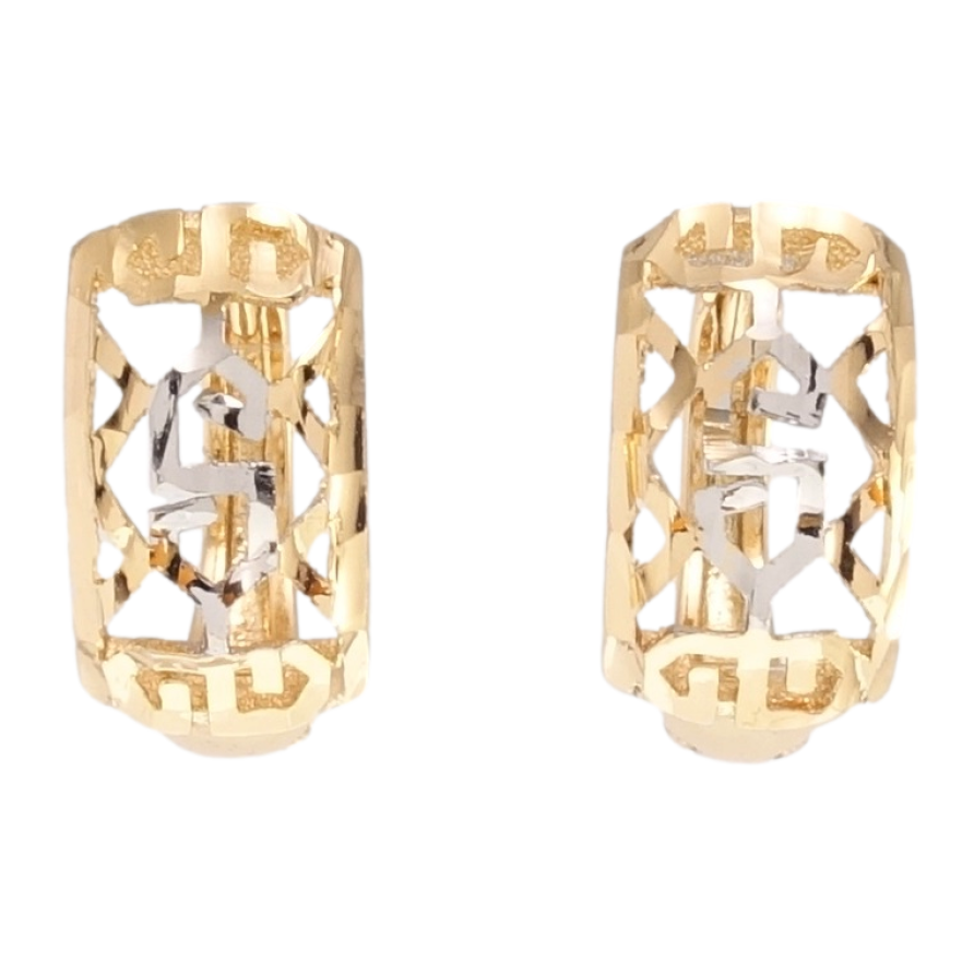 Сережки Xuping Позолота+Родій колечки Різний орнамент візерунок на один бік фото №1 Сережки Xuping Позолота+Родій колечки Різний орнамент візерунок на один бік фото №1