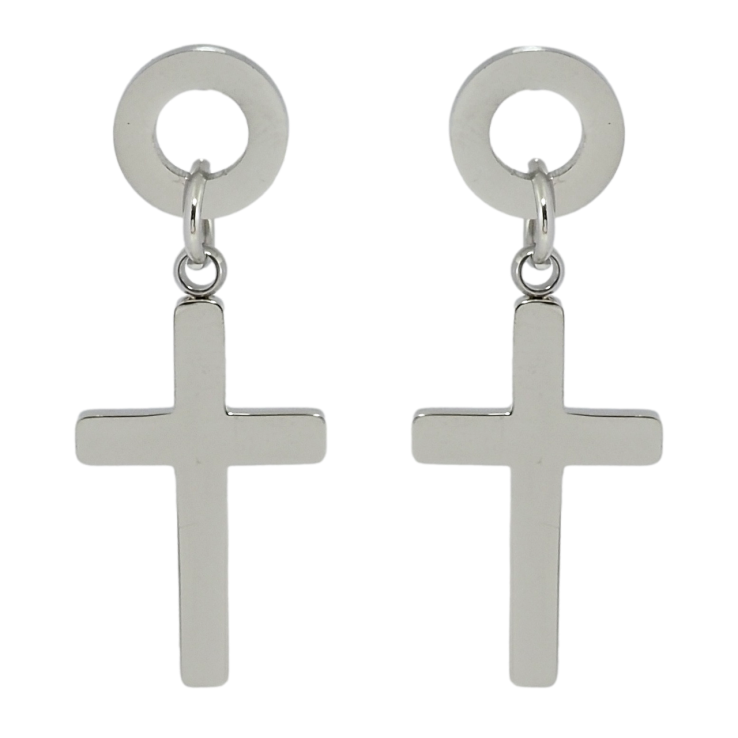 Серьги Xuping TTM Stainless Steel цвет Родий пусеты Подвески Крестики фото №11