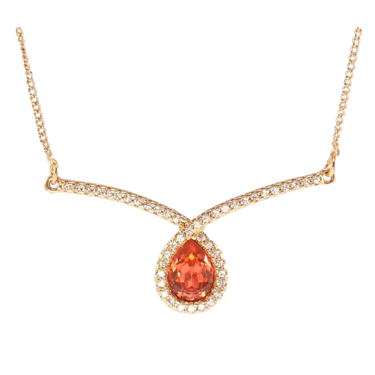 Підвіска Xuping 18K з кр-ми Swarovski на ланцюжку Елегантна петелька з кристалом Hyacinth довжина 45см х 1мм фото №12