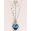 Кулон Xuping колір Родій з кр-ми Swarovski на ланцюжку Кристальне серце Metallic Blue довжина 39-44см х 2мм фото №2