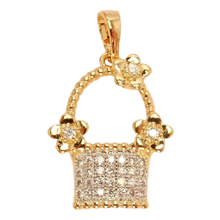 Кулон Xuping Позолота + Родий Корзинка с цветами фото №10