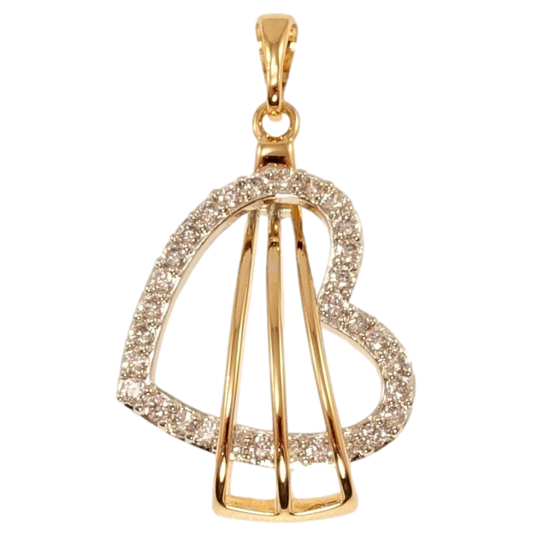 Кулон Xuping Позолота + Родий Сердце с инкрустацией цирконием фото №1