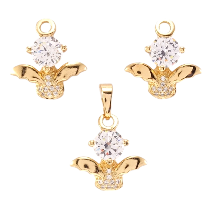 Набор Xuping Позолота 18K Серьги Кулон Ангелочки фото №25