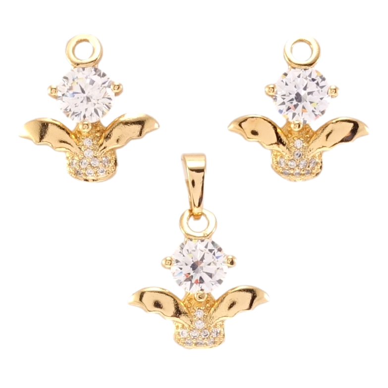 Набор Xuping Позолота 18K Серьги Кулон Ангелочки фото №1 Набор Xuping Позолота 18K Серьги Кулон Ангелочки фото №1