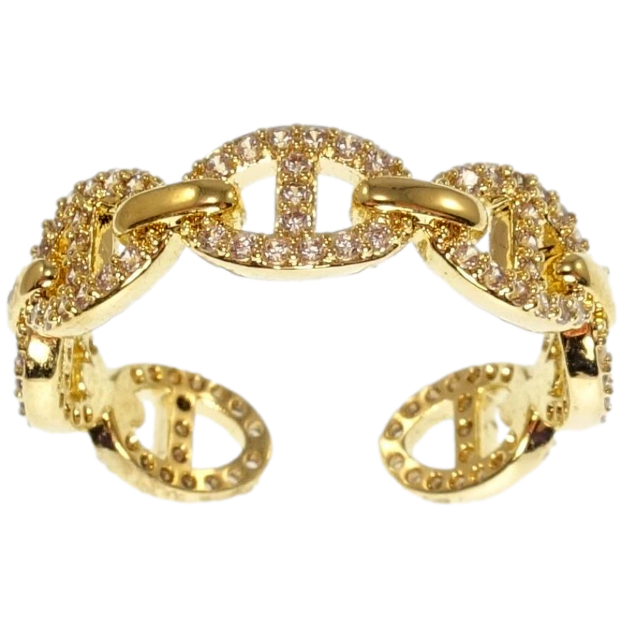 Каблучка Xuping QQMM Позолота 14K Ланцюжок з цирконієм фото №1 Каблучка Xuping QQMM Позолота 14K Ланцюжок з цирконієм фото №1