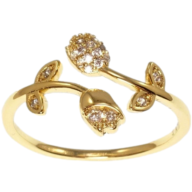 Кольцо Xuping QQMM Позолота 14K Цветочки с цирконием фото №20