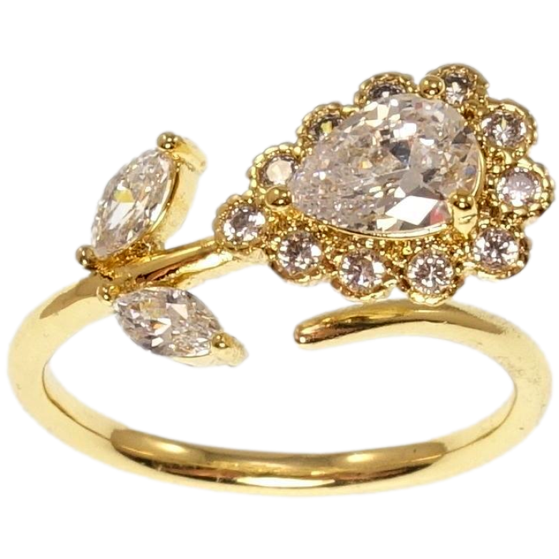 Кольцо Xuping QQMM Позолота 14K Кристальный цветок фото №1